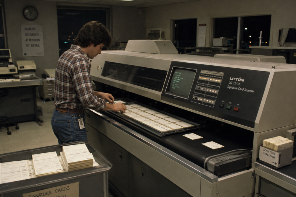 1980s-worker-using-large-signature-card-scanner